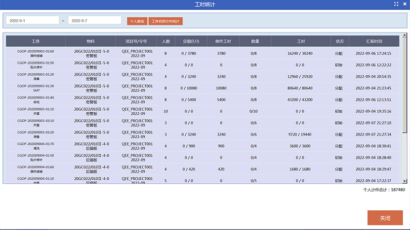 工時分配與統計查詢管理